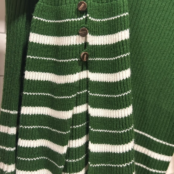 NWOT DESIGN HISTORY | WOMEN’S FLARE LONG SLEEVE | GREEN & WHITE STRIPE | S - Picture 4 of 8